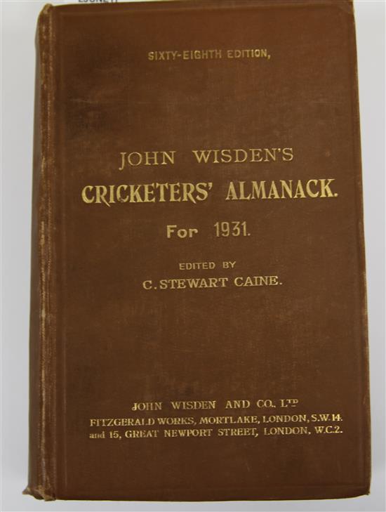 A Wisden Cricketers Almanack for 1931, original hardback binding